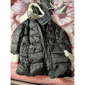 Tahari Nellie Long Coat for Women-Insulated Jacket with Removable Faux Fur Trim